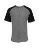 Full customized design :Badger Mens Tri-Blend Full Button Tee - Design Online or Buy It Blank